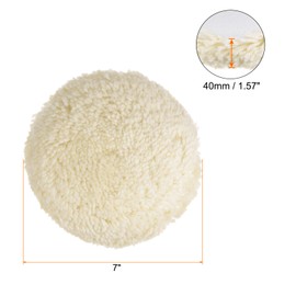sourcing map Wool Polishing Pads, 7 inch Wool Buffing Pad with Hook and Loop Back Cutting & Polishing for Car Motorcycle Washing Machine Refrigerator Furniture