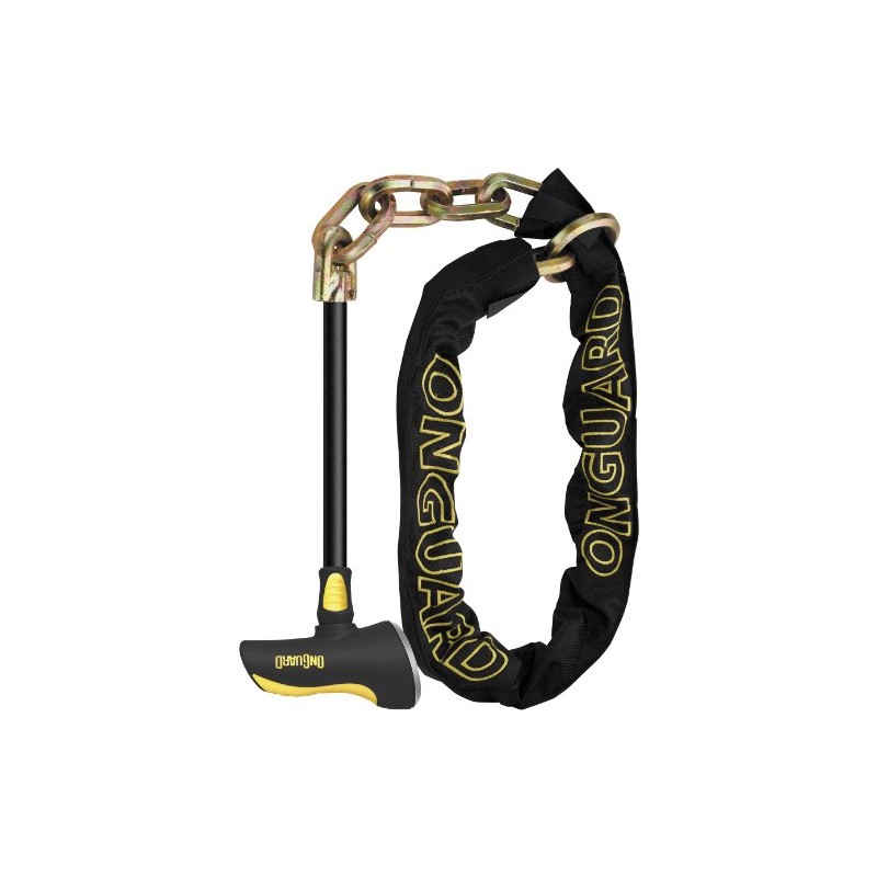 ONGUARD 8017LPT Beast 11mm x 4'5" Hex Chain Lock,Black/Yellow