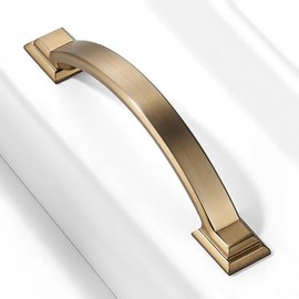 Synkylux 10 Pack Champagne Bronze Cabinet Pulls 3 Inch(76mm) Hole Center Kitchen Cabinet Handles Drawer Pulls,Cabinet Pulls,Cupboards, Dressers and Square Solid Metal Hardware