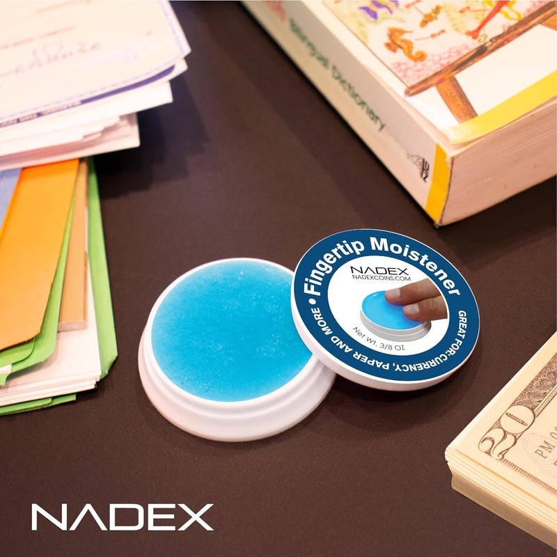 Nadex 12 Pack Fingertip Moistener Pads, Blue - Non-Slip Counting