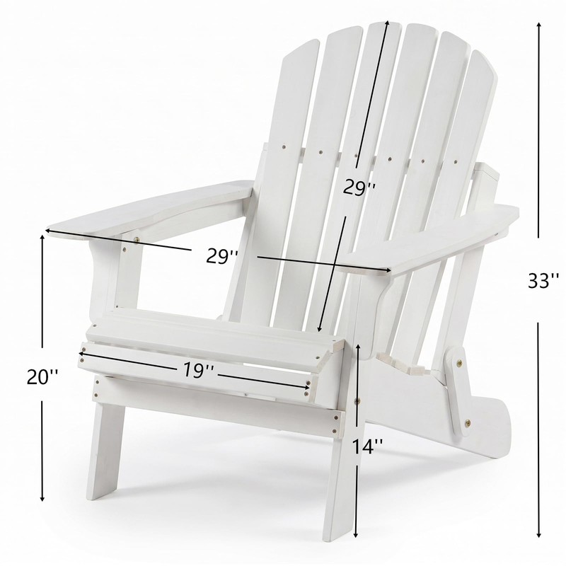 Gefaxi Oversize Wooden Outdoor Folding Chair with Armrest