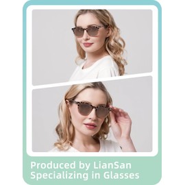 LianSan Womens Bifocal Reading Sunglasses Retro UV Protection Sun Readers With Spring Hinge Ladies Outdoors Readers,12031 S-TTPK 2.75