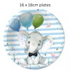 Cute Blue Elephant Party Supplies, Baby Boy Birthday Decorations, Blue