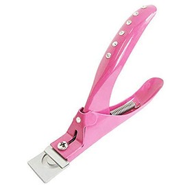 YNR 3 Way Acrylic Nail Clipper UV Gel False Fake Nail Cutter Professional Salon & Manicure Art Tool (Pink/Diamonds)