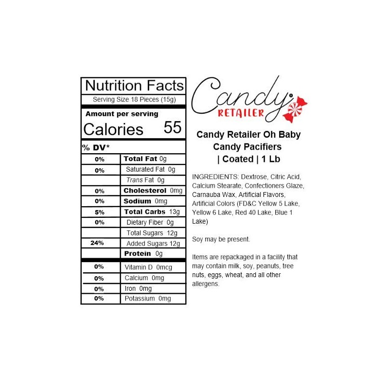 Candy Retailer Oh Baby Candy Pacifiers | Coated | 1