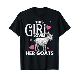 Cool Country Livestock Farm Kids Crazy Goat Lady Funny Goat Gift For Women Girls Animal Farming Farmer Lovers T-Shirt