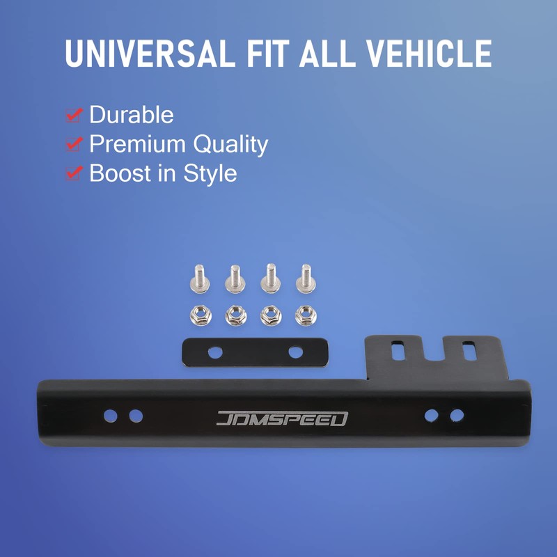 JDMSPEED Black Front Bumper License Plate Mount Bracket Relocator Holder