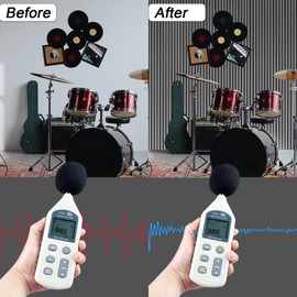 NeatiEase Wood Wall Panels, 9 Feet Acoustic Slat Wall Panels for Interior Wall Decor and Noise Reduction, Decorative Slat Wall Paneling, Dark Gray Oak, 4-Piece