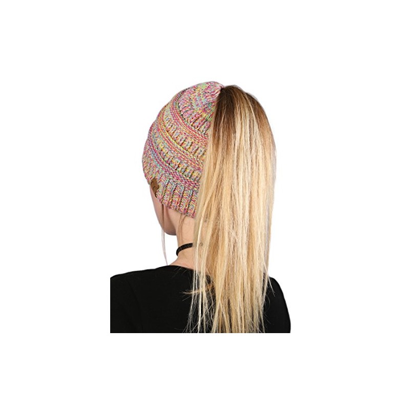 Funky Junque Gorro de cola de caballo con moño desordenado