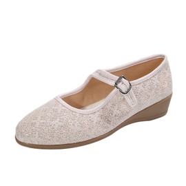 Women’s Mary Jane Flats Comfortable Round Toe Dressy Ballet Flat Shoes Slip on Business Ajustable Classic Soft Work Casual Office Weeding with Ankle Straps 2406A-Special-Pink-10