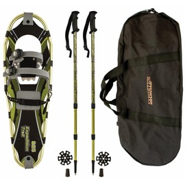 Cascade Mountain Tech unisex adult Expedition Trail Kit Snowshoe, Grey and Green, 21 - Up to 150 lbs US