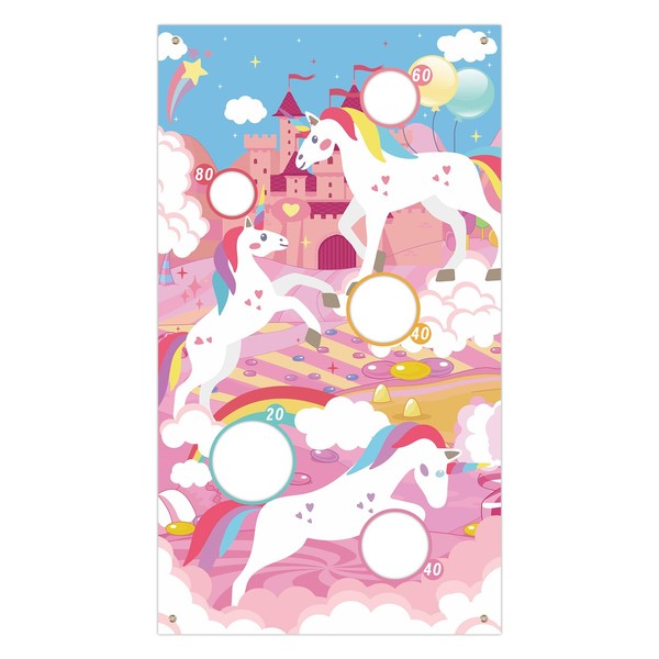 Carnival Toss Game Banner, Unicorn Pattern Carnival Throwing Game Banner