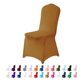 AlGaiety Spandex Chair Covers, 25PCS, Washable Protector for Living Room, Party, Banquet, Wedding, Hotel (Gold)