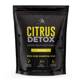 Mantello Citrus Detox Foot Soak - Foot Soaker for Foot Soaking Tub - Foot Soaking Salts to Soften Feet - Epsom Salt Foot Soak with Essential Oils - Pedicure Foot Soak with Lemon Oil, 1 lb. Bag