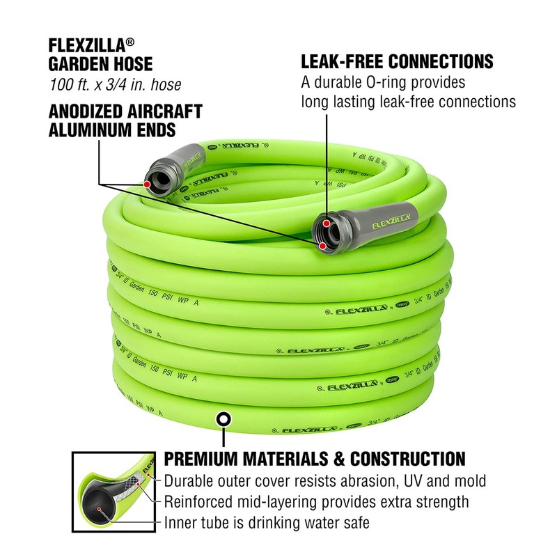 Flexzilla Garden Hose 3/4 in. x 100 ft., Lightweight All-Weather