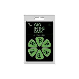 Perri’s Leathers Ltd. - Guitar Picks - Celluloid - Glo in the Dark - Green - Medium 0.71mm - 6 Pack - For Acoustic/Bass/Electric Guitars - Made in Canada (LP-GLO1)