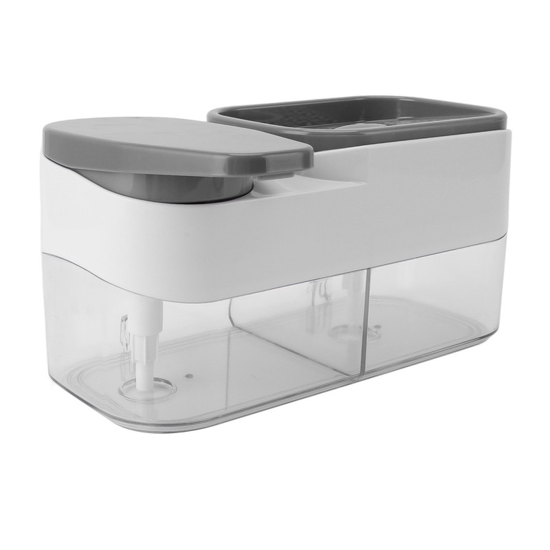 2 in 1 Kitchen Sink Dish Soap Dispenser Sponge Holder