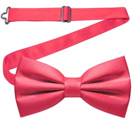 Pre-Tied Bow Tie Men, Adjustable Bowtie Classic Solid Color Pink Bow Tie for Weddings, Dinners, Parties, Business, Proms Formal Occasions