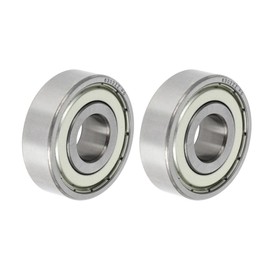 ACROPIX 6302ZZ Deep Groove Ball Bearings P0 15x42x13mm Lubricated Bearings Double Metal Seal Silver Tone Scooter Skateboard Wheel - Pack of 2