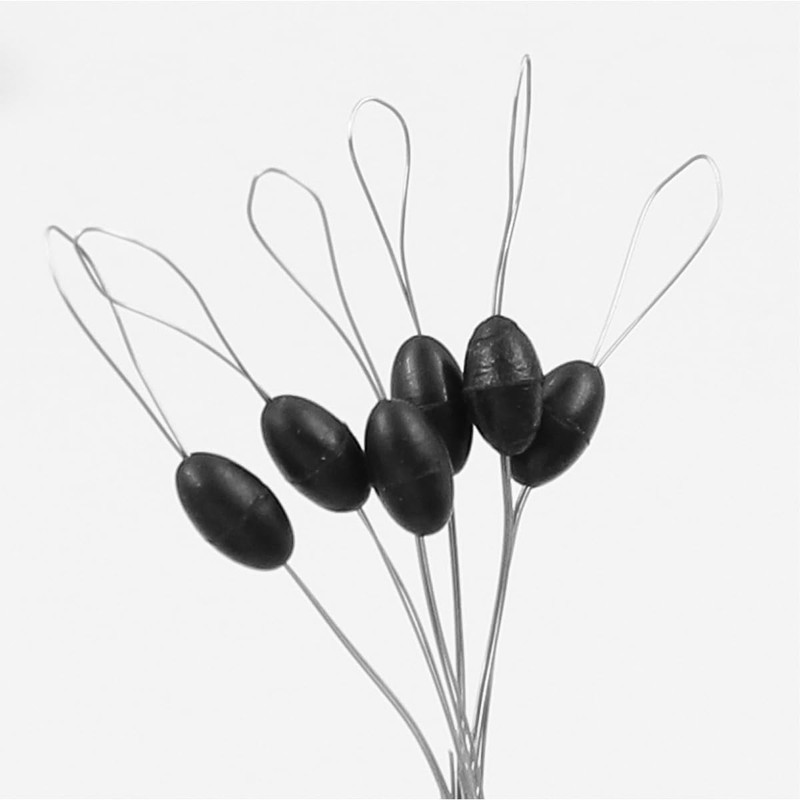 Hsthe Sea 100Pcs Fishing Stops Rubber Bobber Stopper Float Sinker