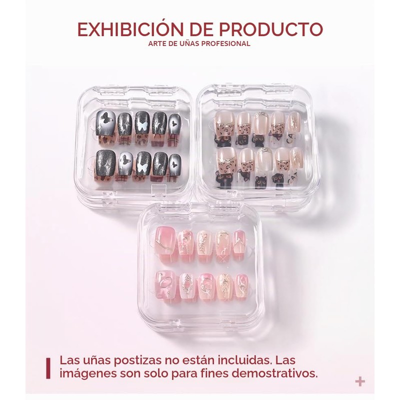 Caja organizadora de uñas transparente y 30 unidades de cinta