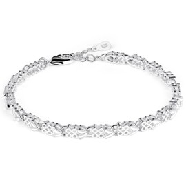 EHENiZ 925 Sterling Silver Bracelets for Women, Classic Adjustable Slider Unique S925 Bracelet Silver Jewelry Wedding Gifts for Ladies Mother Girlfriends