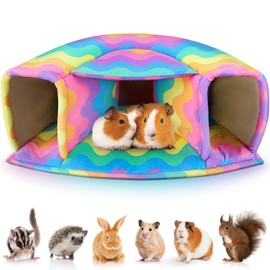 Unicorn Catcher Guinea Pig Hideout - Large Cozy Bed, Warm House, Washable Tunnel Accessories for Small Pets: Hamster, Chinchilla, Bunny