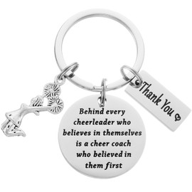 HUTIMY Cheer Coach Gifts for Women Keychain Men Best Cheerleading Coach Ever Supplies Cheer Coach Keychain