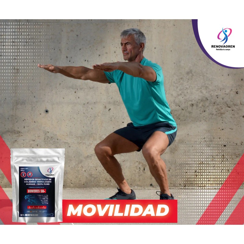 Péptidos Colágeno Hombre +50 Años Hidrolizado Alemán 800g Sin Sabor