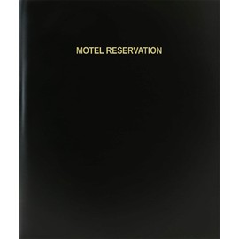 BookFactory Motel Reservation Log Book/Journal/Logbook - 120 Page, 8.5''x11'', Black Hardbound (XLog-120-7CS-A-L-Black(Motel Reservation Log Book))