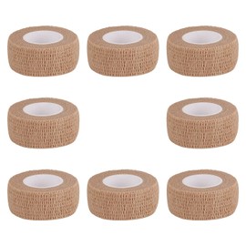 Bandage Wrap 8 Pack 1”x 5 Yards Self Adhesive Bandage Wrap Breathable Cohesive Bandage Wrap Rolls Athletic Elastic Self Adherent Wrap for Sports Injury,Wrist, Knee, Ankle Sprains and Swelling(Beige)
