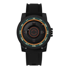 Magnetic Suspension Watch Unisex Cool Waterproof Quartz Wrist Watch for Couples with Black Shell Orange Green Circle