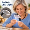10X Hands-Free Magnifying Glass with Rechargeable LED Light for Reading