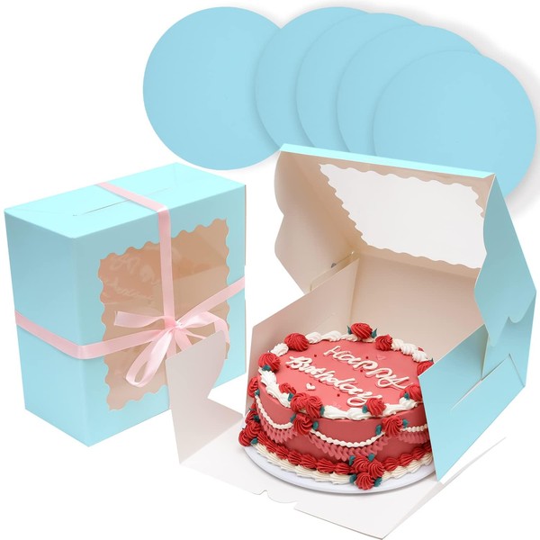 Bakepacker Bakepacker 36pcs 10x10x5 Inches Light Blue Cake Boxes with