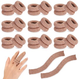 Nuanchu 20 Pcs Finger Bandage Finger Cots Protectors Tubular Breathable Bandage for Wound Care Cotton Fingertips Covers Disposable Cots for Thumb Sprains Gardening Fitness (Nude Color,12.6 Inch)