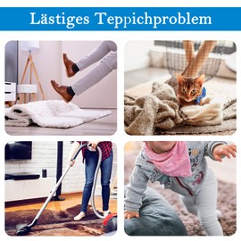 banpa Carpet Non-Slip Underlay, Pack of 12 Non-Slip Mats for Carpet, Triangle Non-Slip Mat for Carpet, Washable, Reusable, Non-Slip Carpet Underlay, Stickers, Strong Adhesion