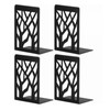2 Pairs Tree Design Book End Iron Retro Black Decorative
