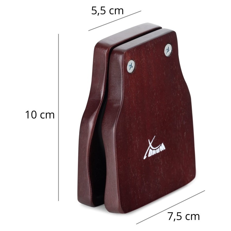 XDrum CK-L Cajon Castanets Large - Wooden Castanets - Velcro