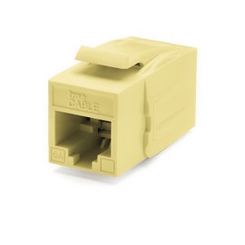 trueCABLE Cat6A Keystone Jack Coupler, Unshielded (UTP), PoE++ (4PPoE), UL Listed, ETL Verified, ANSI/TIA 568-2.D Cat 6A Performance Compliant, Female to Female RJ45 Couplers, Yellow, 6 Pack