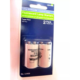 Leviton Fluorescent Lamp Starters Type FS-2 2 Pin  #12409  Package of 2   NEW