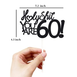 60 decoraciones para tartas de cumpleaños, purpurina negra, 60 decoraciones para tartas, 60 decoraciones para tartas de 60 cumpleaños, 60 decoraciones para tartas de 60 cumpleaños, 60 decoraciones para pasteles, 60 decoraciones para cumpleaños