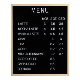 Large Letter Board – Premium Menu Board with Letters – Black Felt Letterboard Large with White Plastic Letters – Durable Retro Vintage Felt Letter Board for Restaurants, Cafés, Pubs – 24 x 30-inch