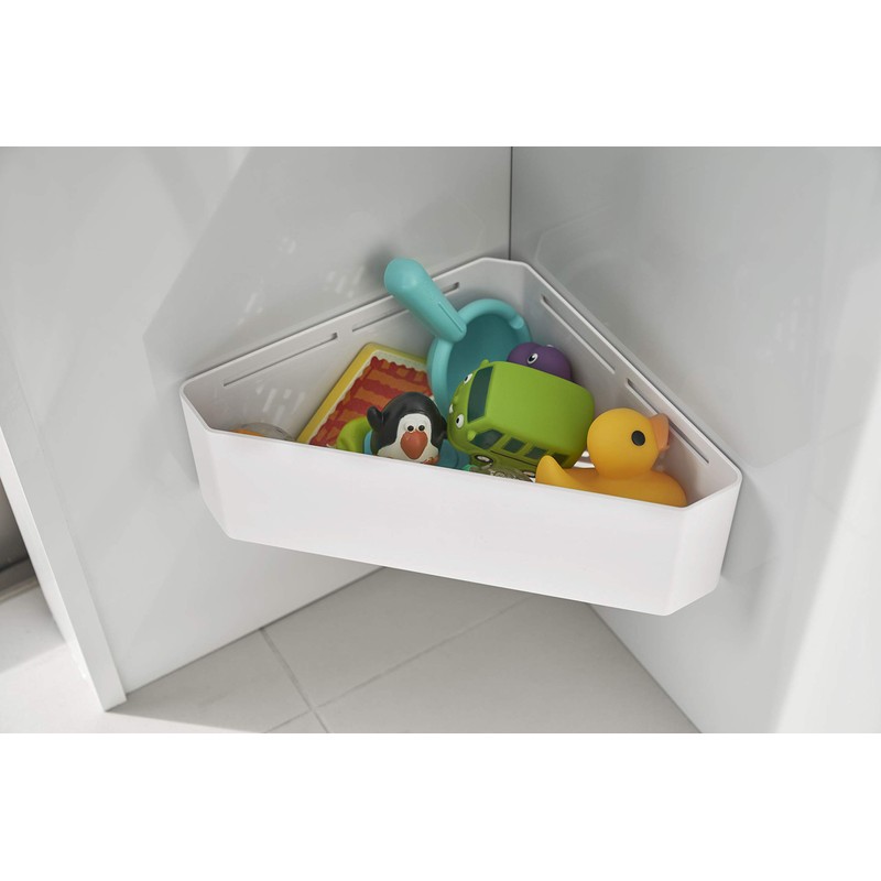 Yamazaki 4264 Magnetic Bathroom Corner Toy Rack, White, Approx. 13.0