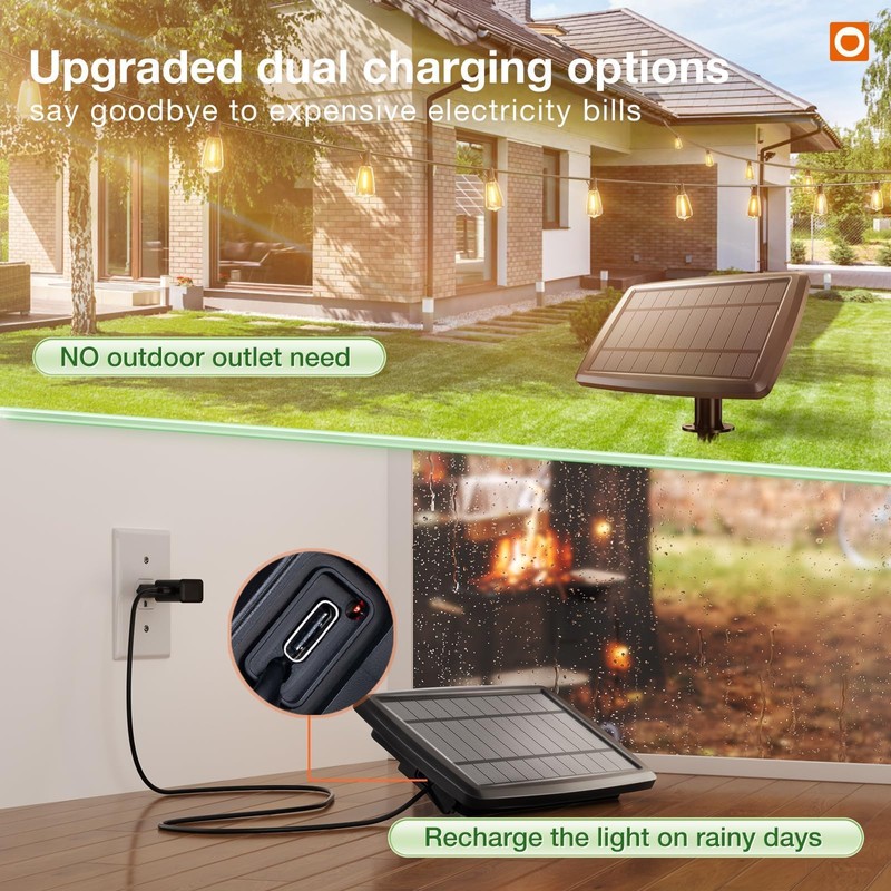 addlon 102(96+6) FT Solar String Lights Waterproof,Patio Lights Solar Powered
