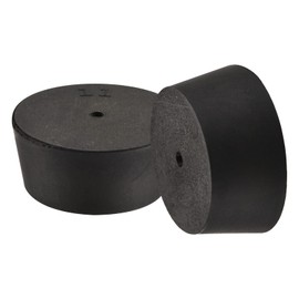 sourcing map Rubber Tapered Plug 48mm to 56mm with Hole Test Tubes Bungs Stopper Black for Lab Home 3 Pieces