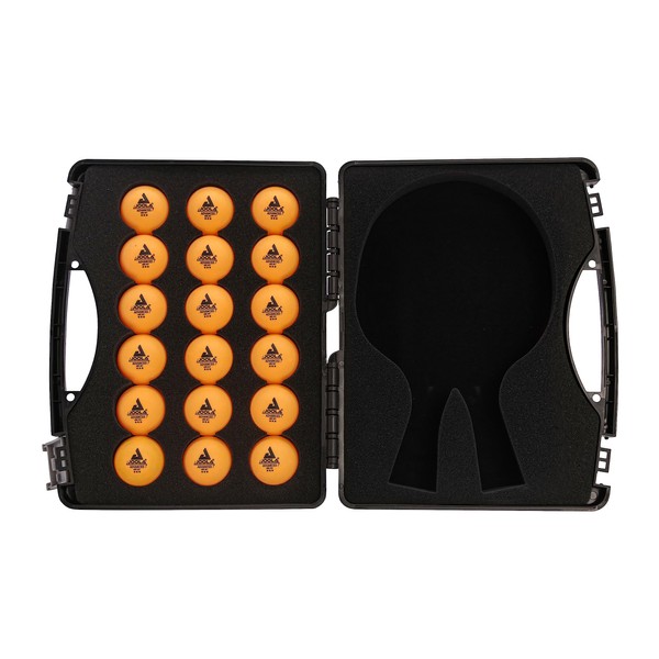 JOOLA Tour Carrying Case - Ping Pong Paddle Case with 18 40mm 3 Star Competition Ping Pong Balls and Space for Storing 2 Standard Table Tennis Rackets - Durable High Density Case with EVA Foam Lining