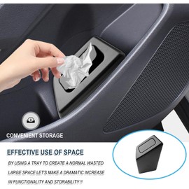 Ruiya Corolla Cross Door Trash Can for Portable Mini Car Trash Bin with Lid for Storage Organizer Plastic Garbage Can Compatible with 2022 2023 2024 Corolla Cross SUV