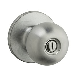 Weiser Regina Satin Chrome Door Knob, Interior Door Handles/Privacy Knobs for Bedroom and Bathroom Doors, Keyless Bathroom/Bedroom Door Lock, Traditional Home Décor
