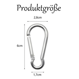 QZKJQDD Carabiner Carabiner Hook Large Small Stainless Steel Climbing Keychain (Pack of 6)