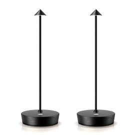 SAKRINGT 2 Pack Cordless Table Lamps Rechargeable, 6000mAh Battery Operated Waterproof Stepless Dimming Modern Portable LED Table Light for Restaurant Dining Patio Outdoor